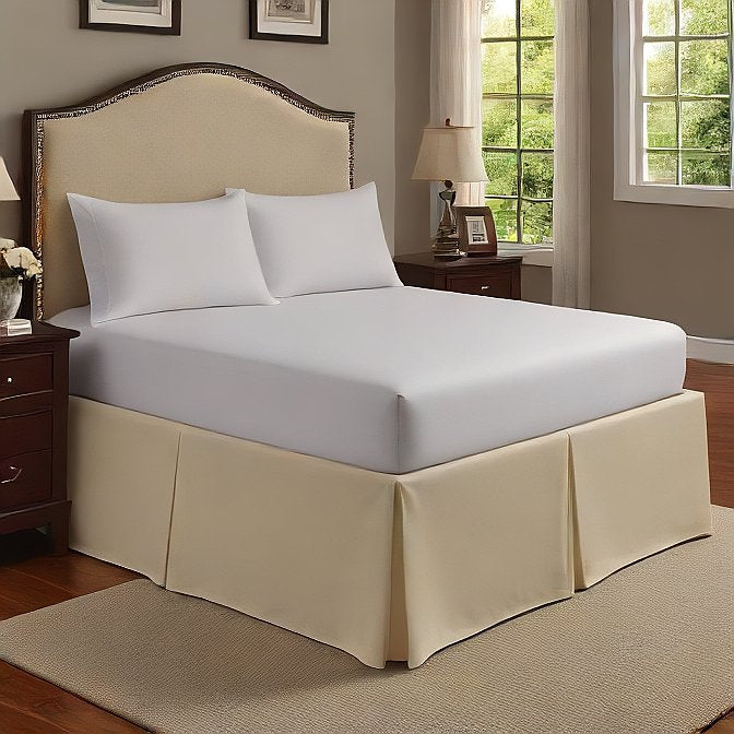 ivory bed skirt for modern bedroom transformation