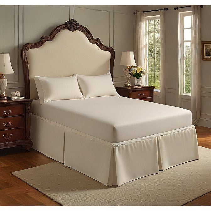 ivory pleated bed skirt for sophisticated bedroom decor