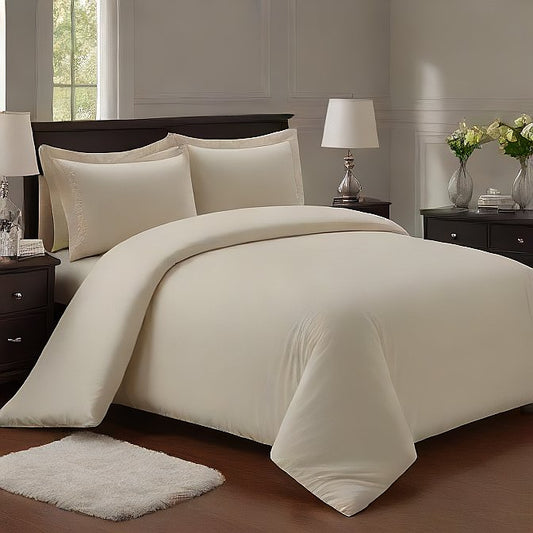 Ivory Duvet Cover Set – 1000 Thread Count Egyptian Cotton Luxury Bedding
