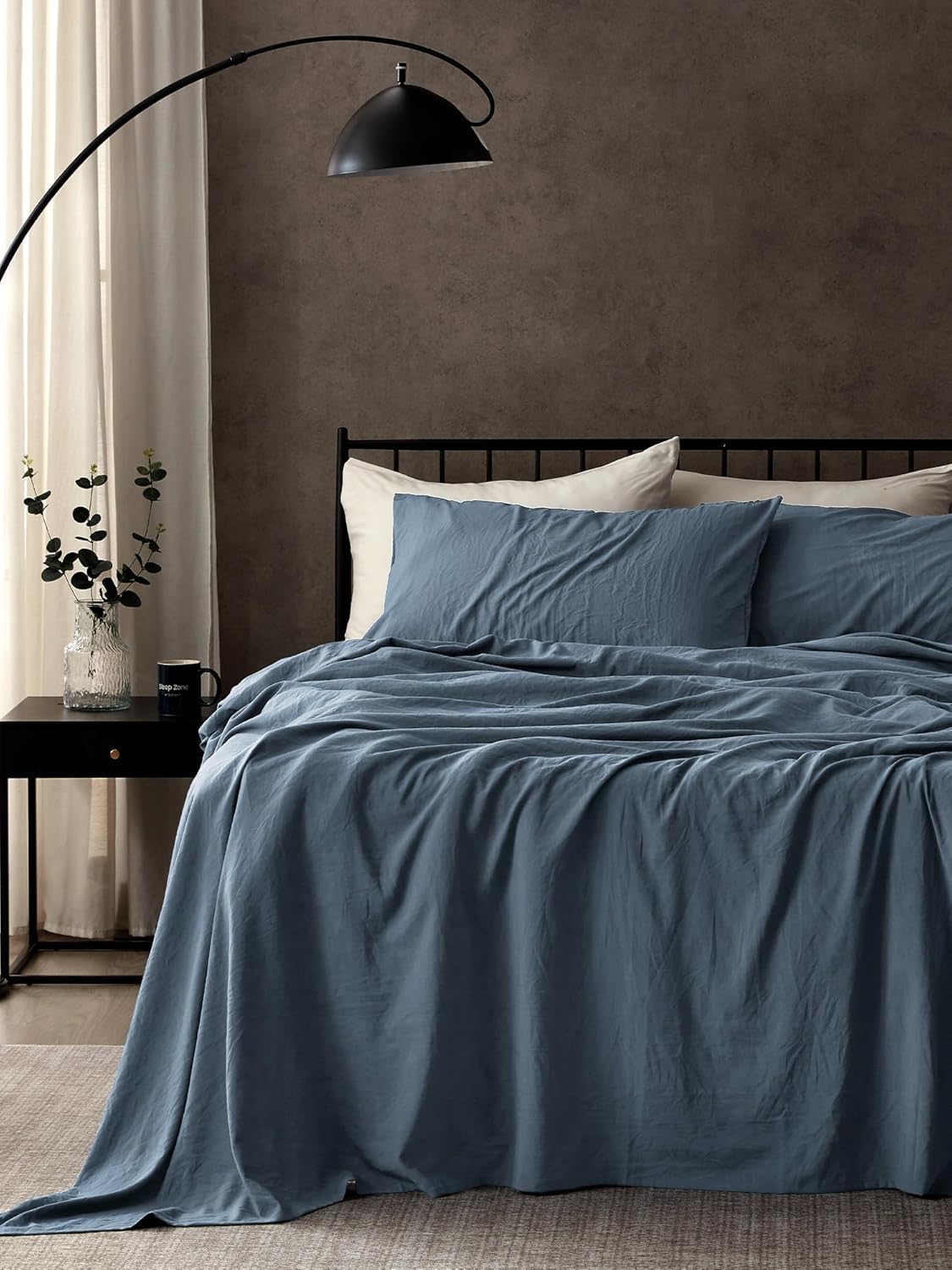 15 Inches Deep Pocket Fitted Sheet Med Blue