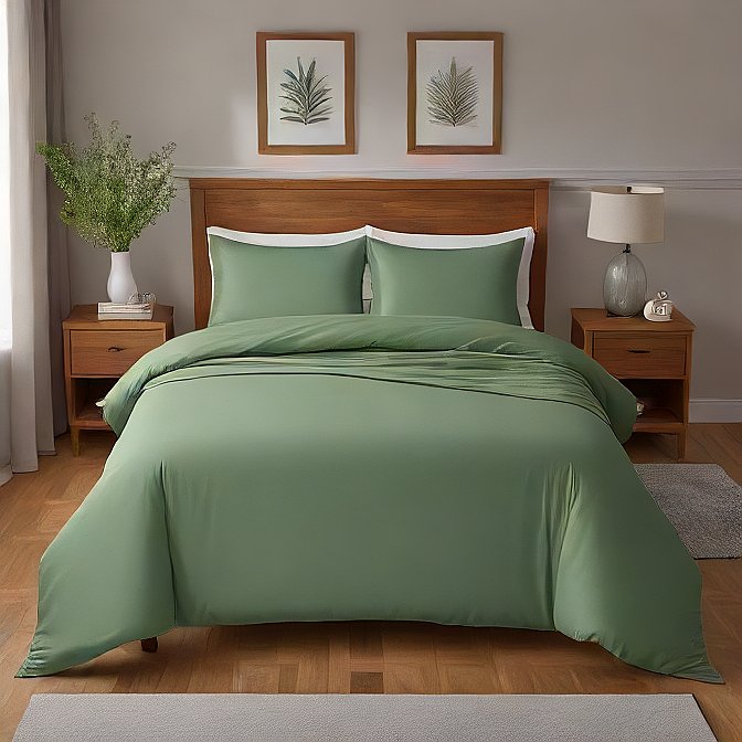 Elegant Sage Duvet Set – 1000 TC Egyptian Cotton Bedding Collection