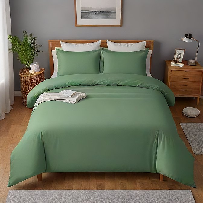 Sage Green Egyptian Cotton Duvet Set – Premium 3 Piece 1000 Thread Count Bedding