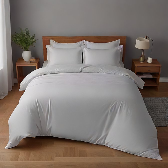 Luxury White Egyptian Cotton Duvet Cover – 3PC Bedding for King & Queen Beds