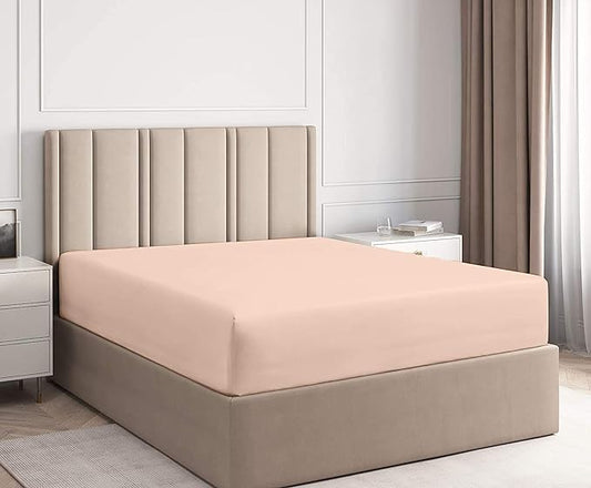 24 Inch Pocket Gold Fitted Sheet Pure Egyptian Cotton at- Evalinens.com