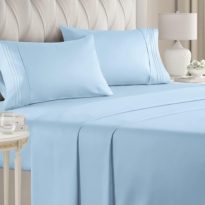 10 Inch Pocket Fitted Sheet Blue