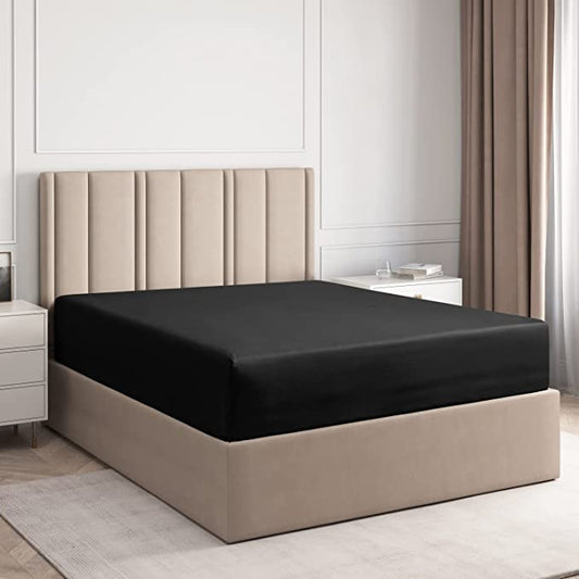 24 Inch Pocket Fitted Sheet Black