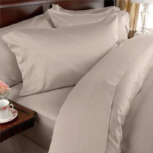 Solid Beige Fitted Sheet Queen Size Egyptian Cotton 1000TC - All Sizes FREE Shipping at- Evalinens.com