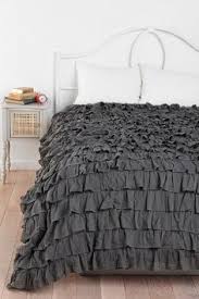 Dark Grey Ruffle Duvet Cover Set 1000tc Egyptian Cotton at- Evalinens.com