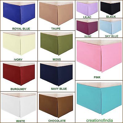 White Bed Skirt 22 Inch Drop 100% Egyptian Cotton 1000 Thread Counts